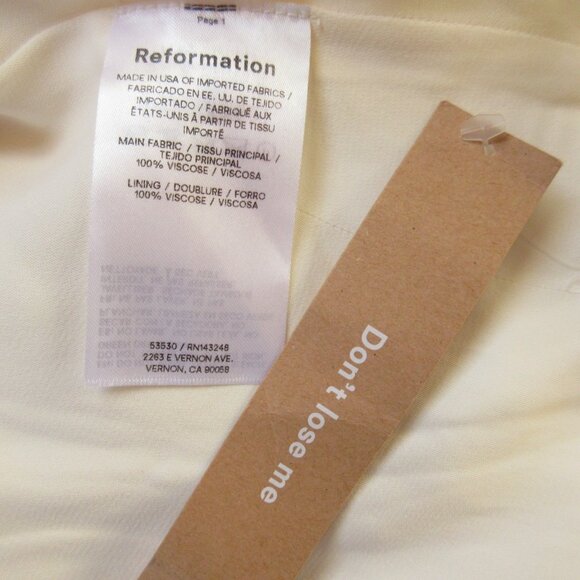 NWT Reformation Woodson in Ivory Lace Trim Midi Button Down Shirt Dress 14 - Picture 7 of 11